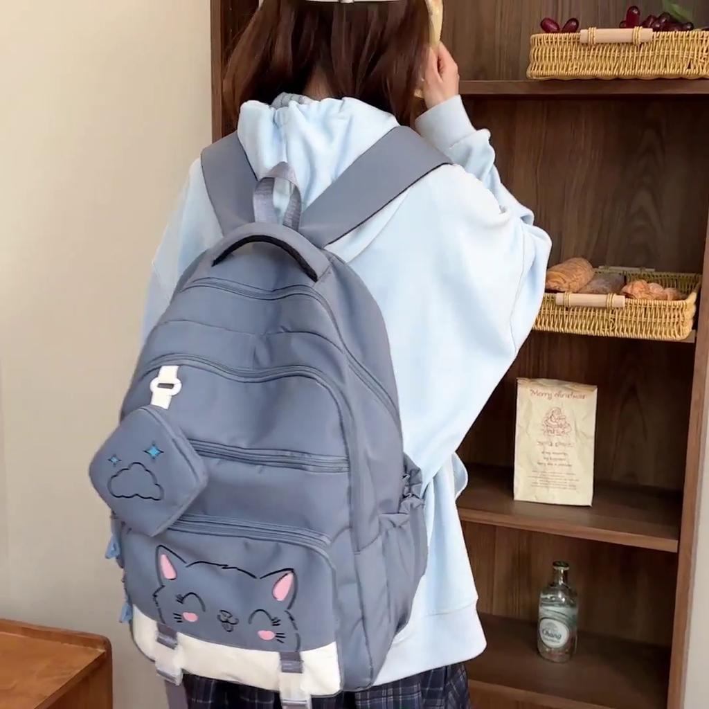 Junior High School Students Backpack Women Large Capacity girlBackpack Fifth and Sixth Grade Contrast Color Schoolbag for Girls