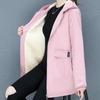 Winter Solid Color Hooded Long Sleeve Fashion Windbreaker Women High Street Casual Zipper Patchwork Thick Warm Chic Outwear