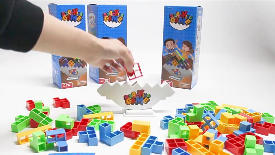 48/32/16Pcs Tetra Tower Balance Stacking Blocks Game Early Learning Educational Toy Gift for Kids Family Games