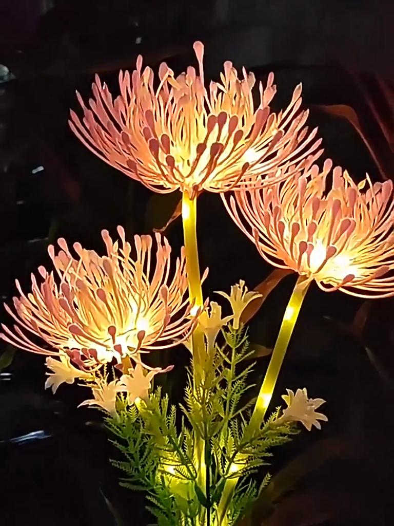 LED Outdoor Solar Lamp Simulated Eternal Flower Snow Lotus Lawn Lamp Garden Summer Camping Party Landscape  Lighting Decoration