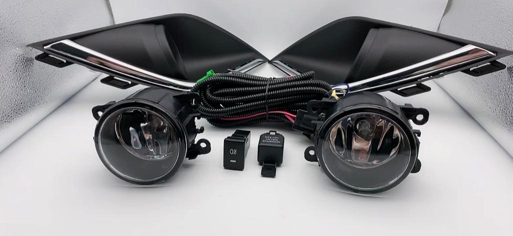 1 set Fog Lights Headlight for Mitsubishi Outlander 2016 2017 2018 2019 Fog Lamp Cover Grill Bezel Front Bumper Fog Light