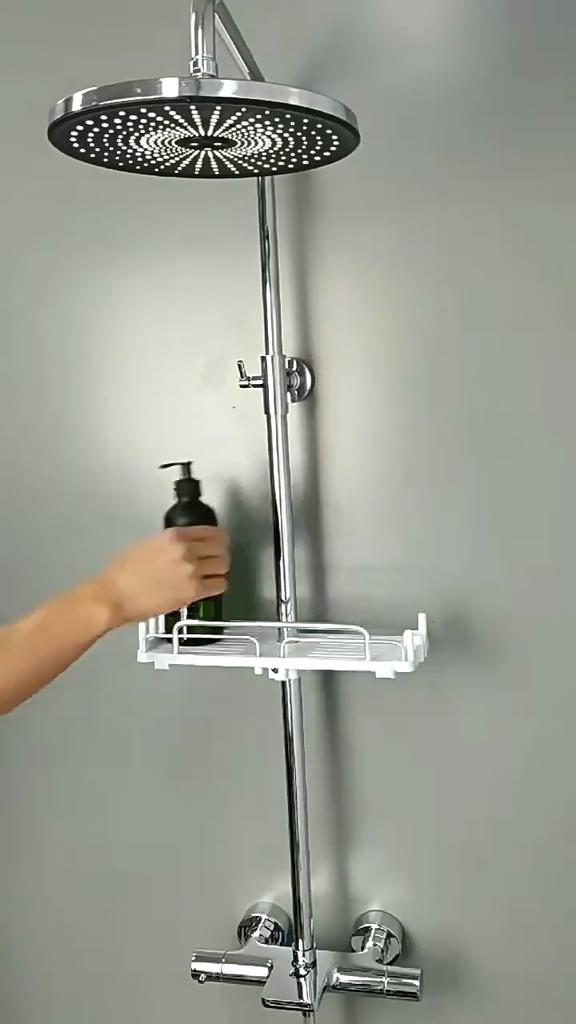 Extendable Shower Shelf Bathroom Shelf Without Drilling Shampoo Tray Shower Storage Holder Bathroom Accessories
