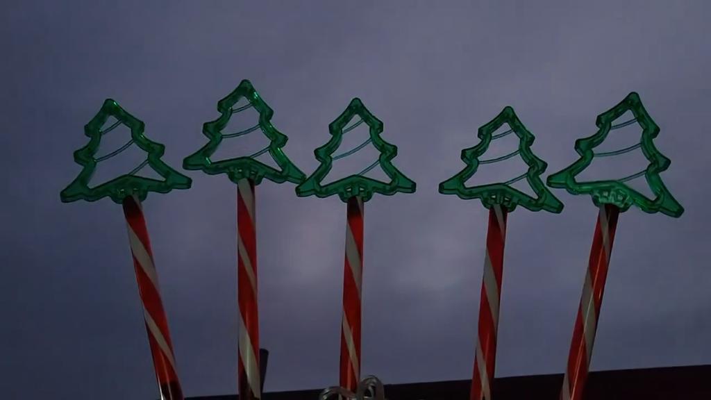 5PC/set Solar Candy Christmas Tree Ground Plug Lights Outdoor Waterproof Lawn Lamp LED Decoration Garden Lights For Christmas