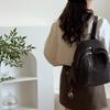 Fashion Wommen Backpack Pu Solid Color Travel Backpack Student Schoolbag