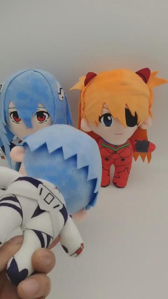 Novo Fofo Neon Genesis Evangelion Pelúcia Asuka Langley Soryu e Rei Ayanami Boneca Macia de Pelúcia Personagens de Anime EVA Pelúcias para Fãs Presente de Aniversário para Crianças