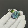 Natural Abalone Shell With Peridot Stone Pendant Necklace Pendants\Pendants For Her\Peridot Necklace Pendant\Antique Handmade Pendant