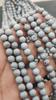 Matte Finish Natural Gray Druzy Agate Beads, 6mm 8mm 10mm Size Beads, Smooth Round Beads, 14-15.5 inch Strand Beads.