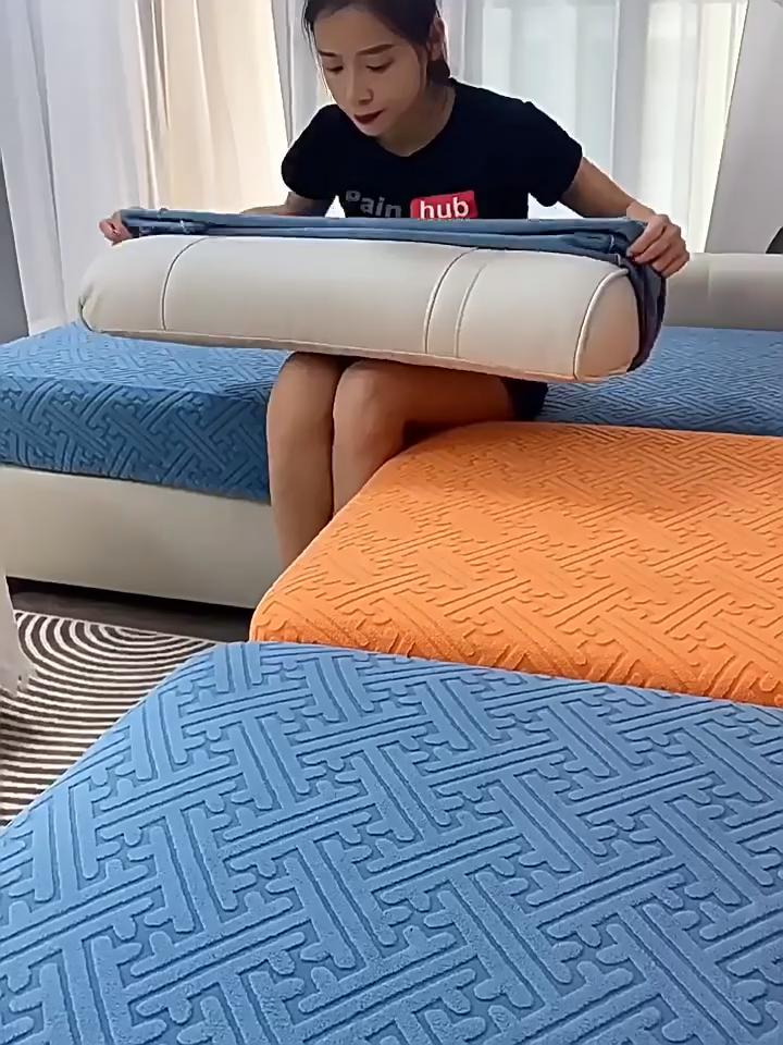 Elastic Sofa Cover Cushion Cover Sofa Hat Solid Color Sofa Cover All-inclusive Four Seasons Universal Cover Sofa Cushion Cover