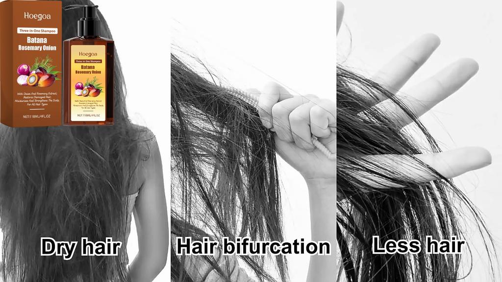 Hoegoa Moisturizing Hair Shampoo For Dry Damaged Hair Nourishing Scalp Care Smooth Strong Hair Daily Cleansing 118ML