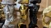 Abstract Faceless Figurine Sculpture, Modern Minimalist Silence Resin Statue, Luxury Black Gold Home Decor for Office Desk Living Room Bookshelf,