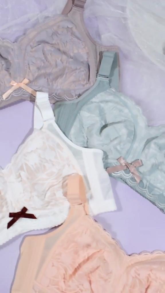 Lace No-wire Push-up Bra with Adjustable Straps Slim Fit Plus-size Underwear