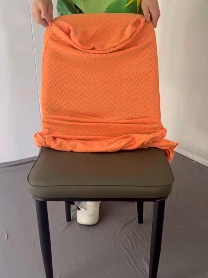 Jacquard Polar Fleece Chair Cover Thickened One-piece Elastic Hotel Restaurant Home Chair Cover Anti-fouling Stool Cover