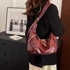 Yogodlns PU Leather Shoulder Bags Retro American Style Rivets Buckle Crossbody Bag Fashion Design Korean Style Locomotive Style Underarm