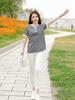 Contrast Color Casual Short-sleeved T-shirt for Women Summer New Style Western Style Shirt Large Size Loose Top