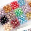 Perles en Résine 8mm/10mm/12mm Ciel Étoilé Coloré Perles Espacement Rondes Libres Pour Collier Bracelet Boucle d'Oreille Porte-clés Fabrication de Bijoux DIY Accessoires