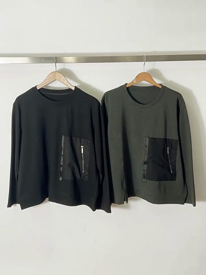 XITAO Langermet T-skjorte Glidelåser Patchwork Uformell Enkelhet Kvinner DMJ3611