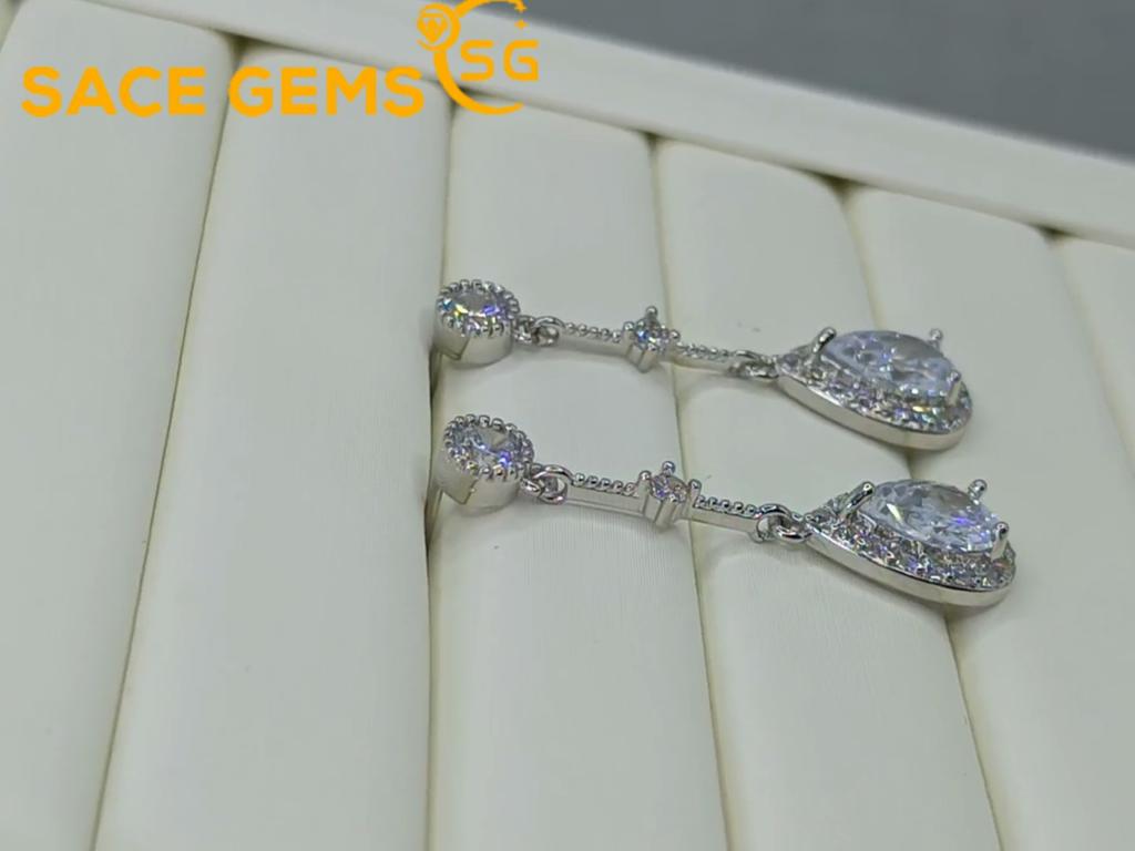 Sace Gems Классические серьги с цирконом из медного сплава для женщин, подарки на свадьбу