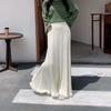 Korean Fashion Autumn Winter Women Maxi Long Skirt High Waist Beige Black Knitting Pleated Skirt Knitted Tassel Elegant Feminine Skirts