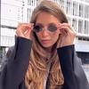Metal Women Simple Trend Sunglasses Men 2025 New Half Frame Diamond Shaped Sunglasses Dopamine Small Frame Outdoor Sunglasses