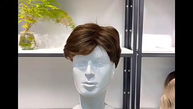 Men's mixed color fluffy short hair