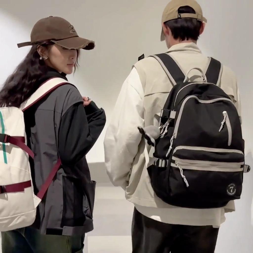 Nylon Waterproof Women's Backpack Couple's Lightweight Travel Backpack Men Large Capacity Student Schoolbag