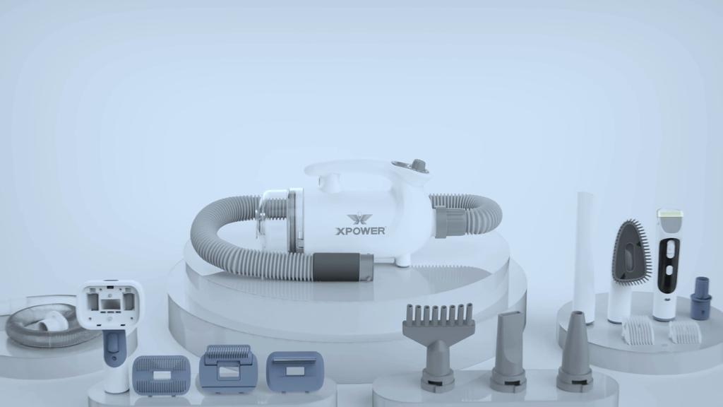 XPOWER B-113 Pet Grooming Hair Dryer Blower Professional Force Dryer Dog Hair Dryer Pet Blower Lightweight Mobile Grooming Kit