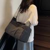Nylon Duffel Bag with Grid Pattern Design Large Capacity Travel Bag for Men and Women Hand Carry Shoulder Bag for Gym and Short Trip