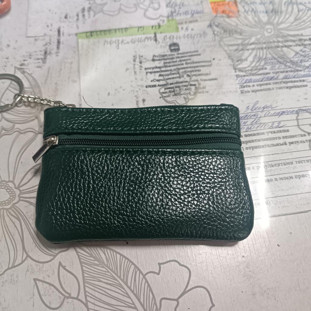 Armastuse 2 pezzi Portamonete Portatile modello litchi, Cerniera in pelle, Mini Portafoglio Cambio per Donne Tasca Moneta, Soldi, Carta di Credito (nero