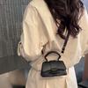 Fashion Mini Top Handle Bag for Women PU Leather Crossbody Bag Elegant Flap Shoulder Purse Small Messenger Handbag with Adjustable Strap