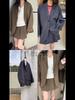 Johnature Korean Casual Suit Two-piece Women Sets Autumn Patchwork Blazer Pleated Skirt Fashion Women Sets