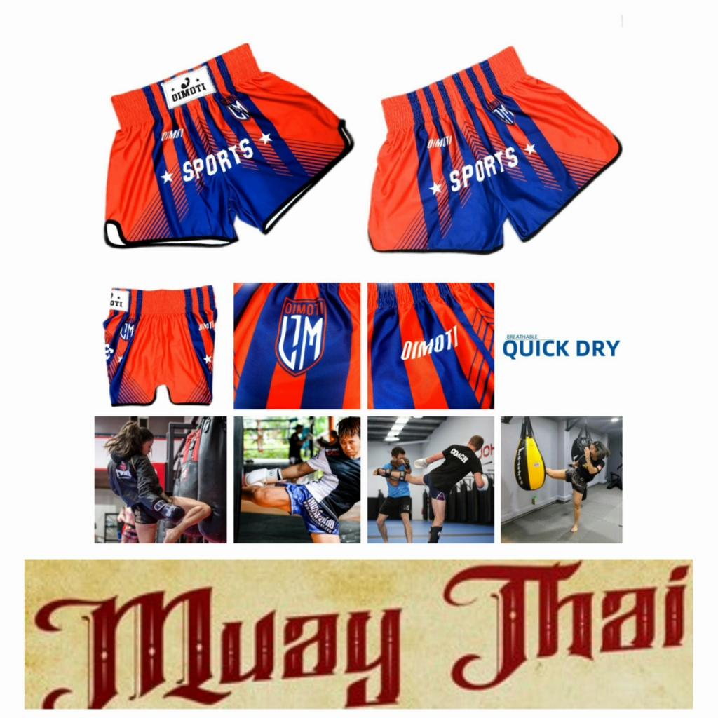 Muay Thai Kickboxen Boxen MMA UFC Blau Orange Stern Lässige Shorts Fitnessstudio Sport Unisex Herren Damen Workout Schnelltrocknend Druck Elastisch Hohe Taille Training