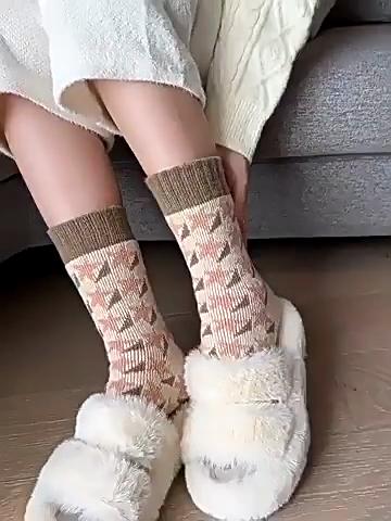 4 Paar dicke Socken, warme und bequeme Frottee-Röhrensocken, Damen-Langschaftsocken und Strümpfe