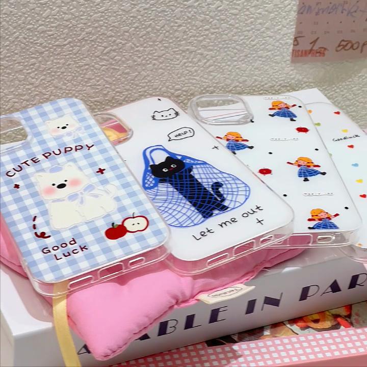 Painted Phone Case for iPhone 12 13 15 16 iPhone 16 12 13 14 15 Pro  14 15 16 Pro Max Coverage Shockproof Anti-Fingerprint Fresh Style Protective Case