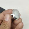 Natural Rainbow Moonstone Adjustable 925 Sterling Silver Ring - Fits US Sizes 6 To 11 - Handmade Boho Jewelry for Women & Men, Gift For Her