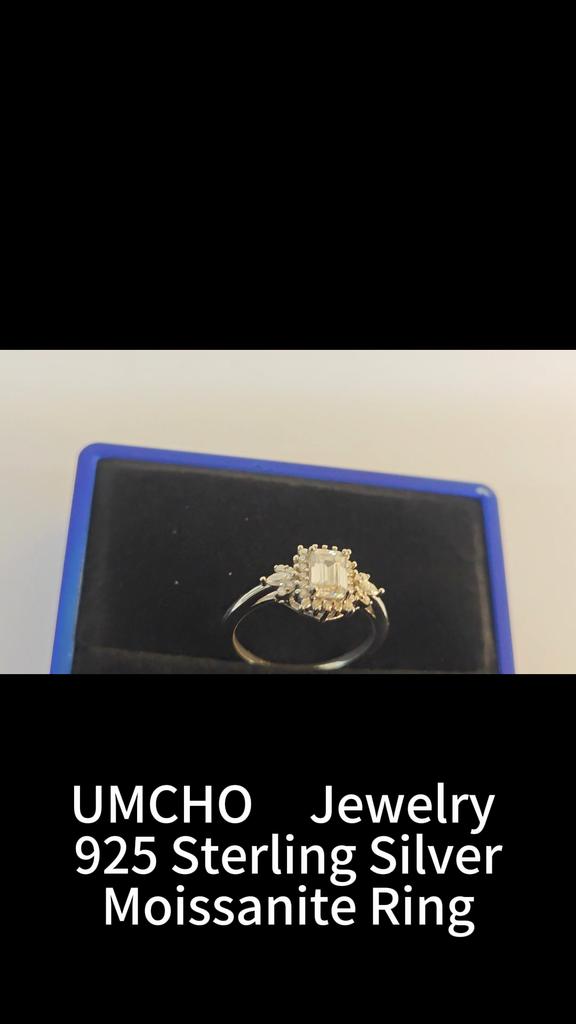 Moissanite D Color Gemstone Wedding Engagement Ring 100% 925 Sterling Silver VVS Real Fine Jewelry