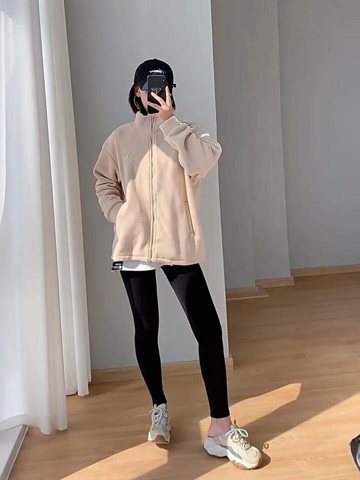 Winter Milk Whistling Fleece Coat Women's Autumn and Winter Style Imitation Lamb Wool with Fleece Sweater Particle Fleece 2