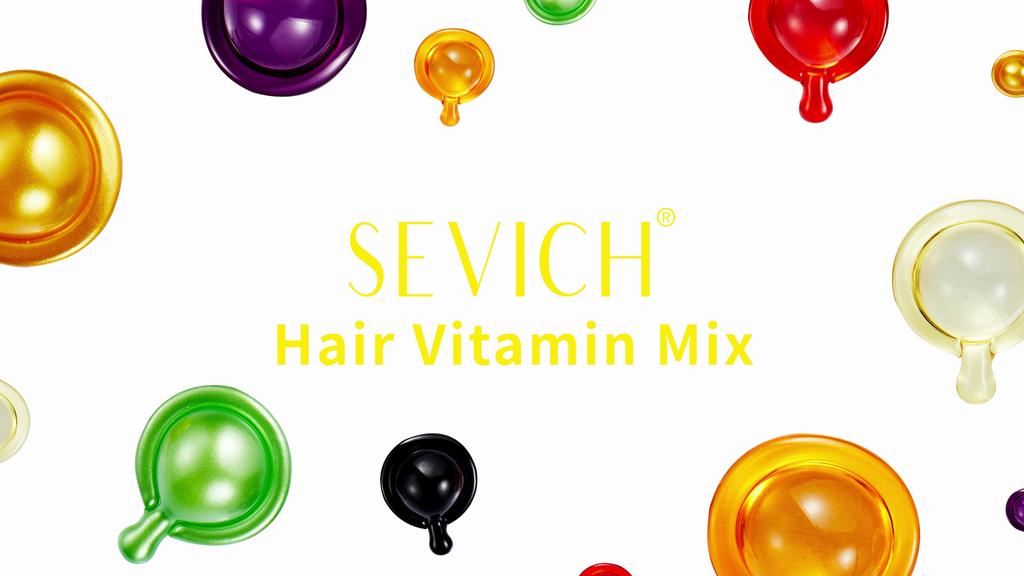 SEVICH 30pcs Hair Vitamin Serum Capsules, Mixed Color Leave-In Hair Oil with Argan & Jojoba Oil, Repair Treatment for Dry Damaged Frizzy Hair Care