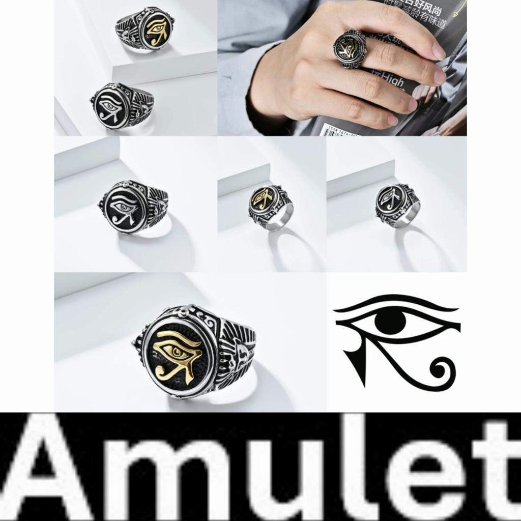Ring Horus Eye Ancient Egypt Egyptian Symbol Pharaoh Protection Amulet Talisman Health Men Women Stainless Steel Jewelry Gifts