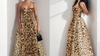 Spring New Women's Sexy Leopard Print Cutout Back Slimming Halter Dress