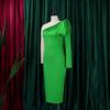 Woman Party Dresses Plus Size Xxxl One Shoulder Long Sleeve Package Hips Mid Calf Sexy Dress