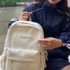 Student Solid Color Schoolbag Women's College Style Backpack Letter Large Capacity Backpack