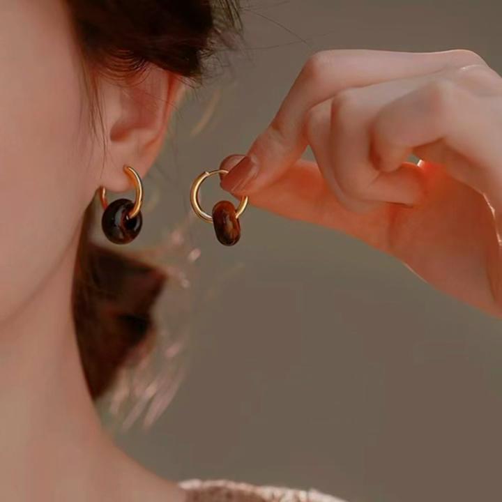 Maillard Tiger Eye Earrings, Niche Fashion