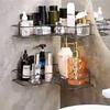 1pc Triangle Wall Mounted Shower Caddy Rack for Bathroom and Kitchen - Easy Installation, Convenient Storage,