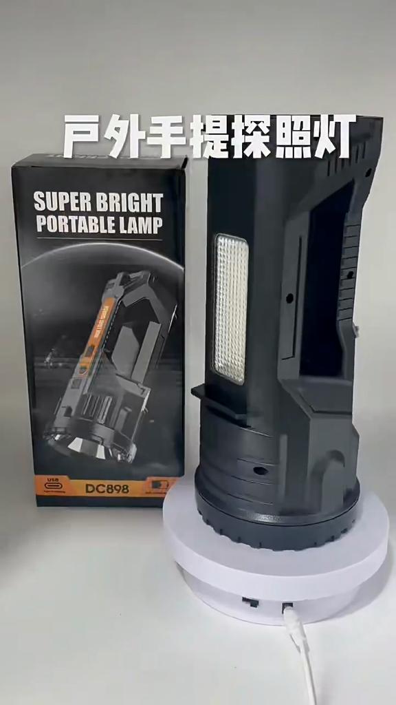 Long Distance Bright LED Flashlight, Portable Rechargeable Spotlight, Suitable for Camping, Hiking, Emergency Situations, Search and Rescue
