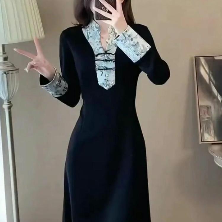 Neuer chinesischer Stil Chinesischer Stil Super schönes Kleid für Frauen im frühen Frühling High-End-Gefühl Kombiniert mit schlankem, lässigem Rock