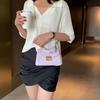 Versatile Pu Handbag With Car Line Detail Popular Ins Style Chain Bag