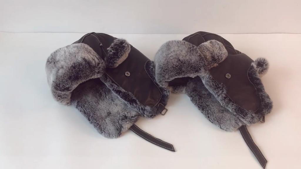 New Russian Men Winter Real Rex Rabbit Fur Bomber Hats Man Warm Fluffy Natural Fur Hat Male Real Sheepskin Leather Caps