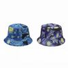 Sun Protection Fisherman Hat With Starry Night Oil Print Design For Outdoor Sunshade In Summer And Spring