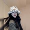 A European and American style fisherman hat imitating mink environmentally friendly fur fisherman hat for women in winter spotted patterns