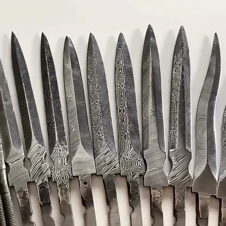 Swayboo Tea Knife Parts Tea Needle Damascus Steel Fix Blade Knife Blanks Small Straight Knife Billet DIY EDC Tool